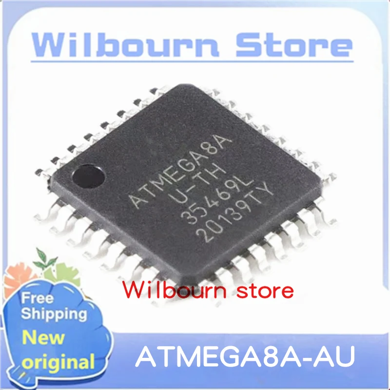 10PCS~50PCS/LOT ATMEGA8A-AU ATMEGA8A  ATMEGA8AU-TH ATMEGA8AU-TW TQFP-32 8-bit with 8K Bytes In-System Programmable Flash