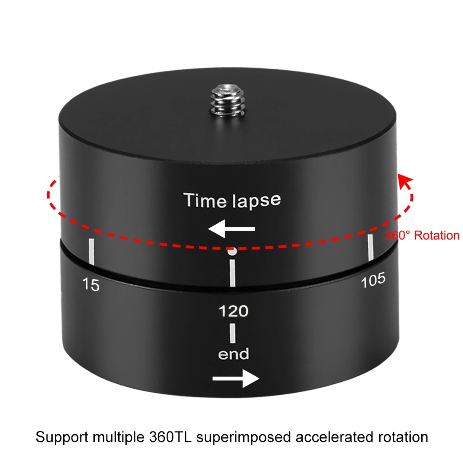 360 degree 60min Auto Timer Rotate Base Timelapse Tripod Heads Time Lapse Stabilizer for GoPro/ Xiaoyi & Action Cameras