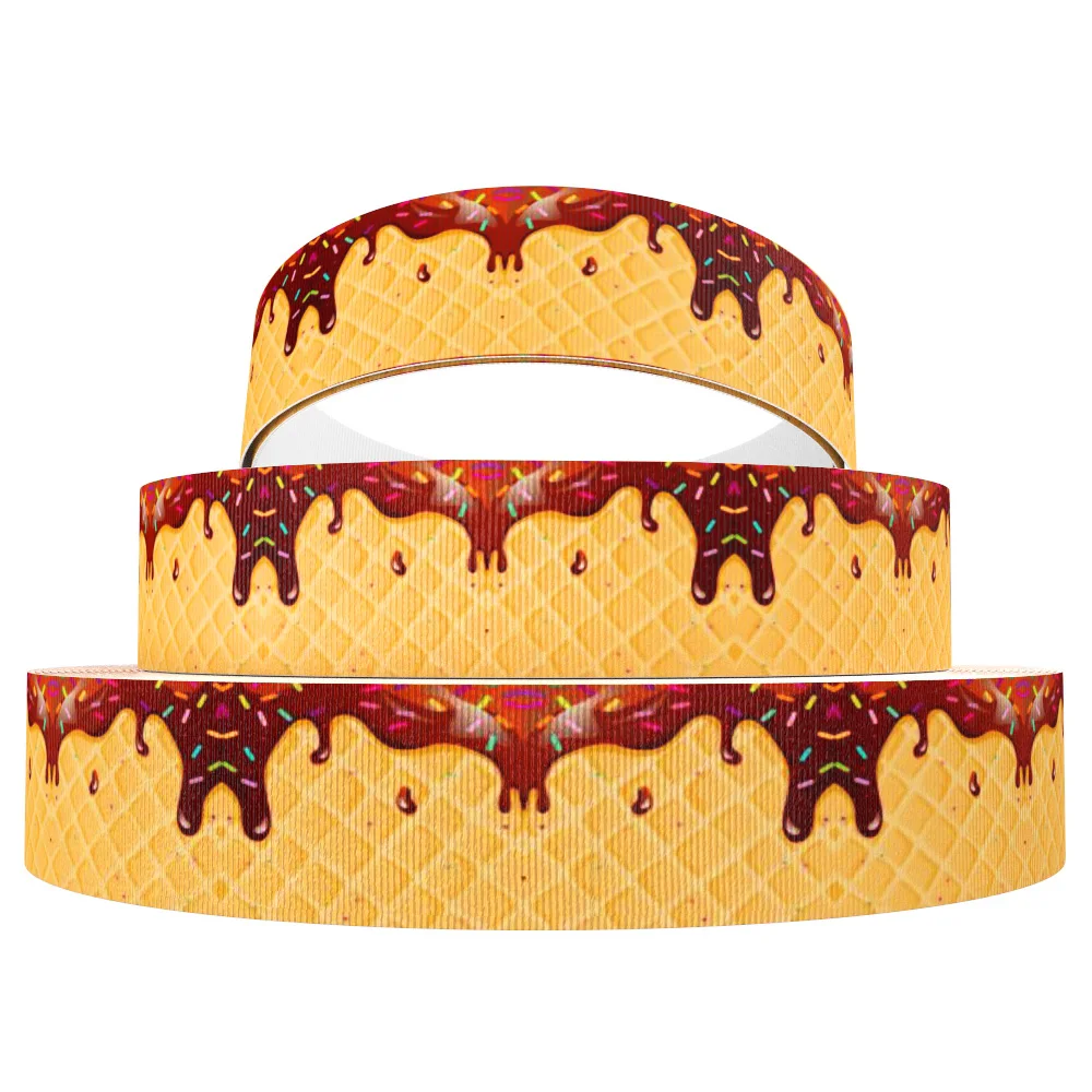 1 rollo de cinta de grosgrain de 1.5 pulgadas/38 mm x 5 yardas/rollo con estampado de piña, fresa y sandía