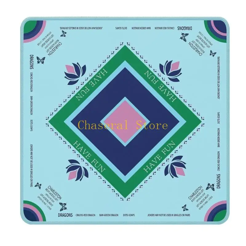 E7CE Antislip Square Mahjong Play Mat 80x80cm for Casual Family Table Leisure Game