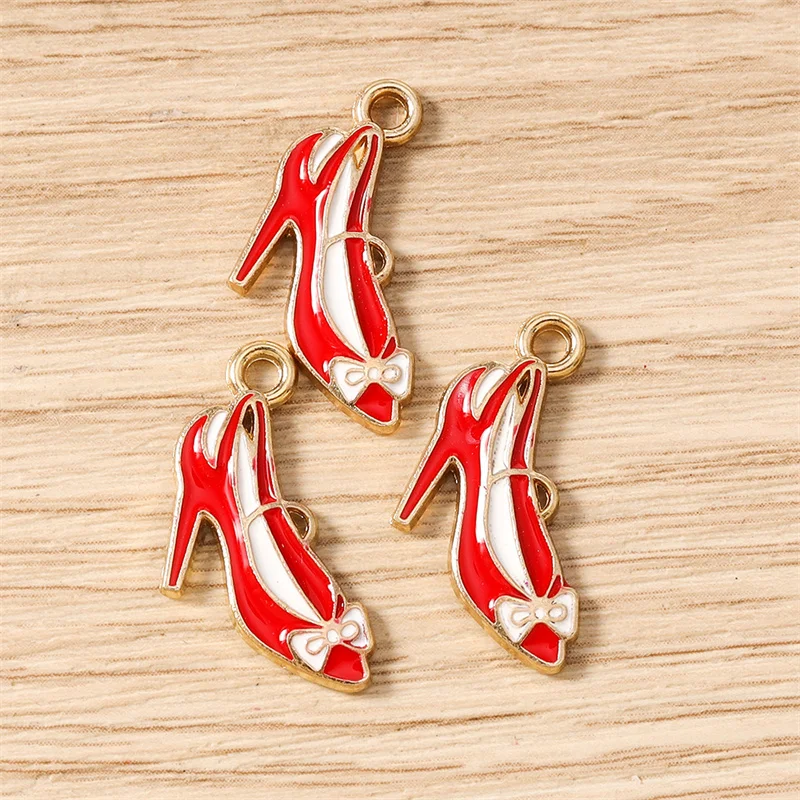 Tusember 10 Stück Niedliche Kristall-Lippenstift-, Handtaschen-, Schuh- und High-Heel-Anhänger für Halsketten, Ohrringe, Armbänder und Bastelarbeiten – Detail 26
