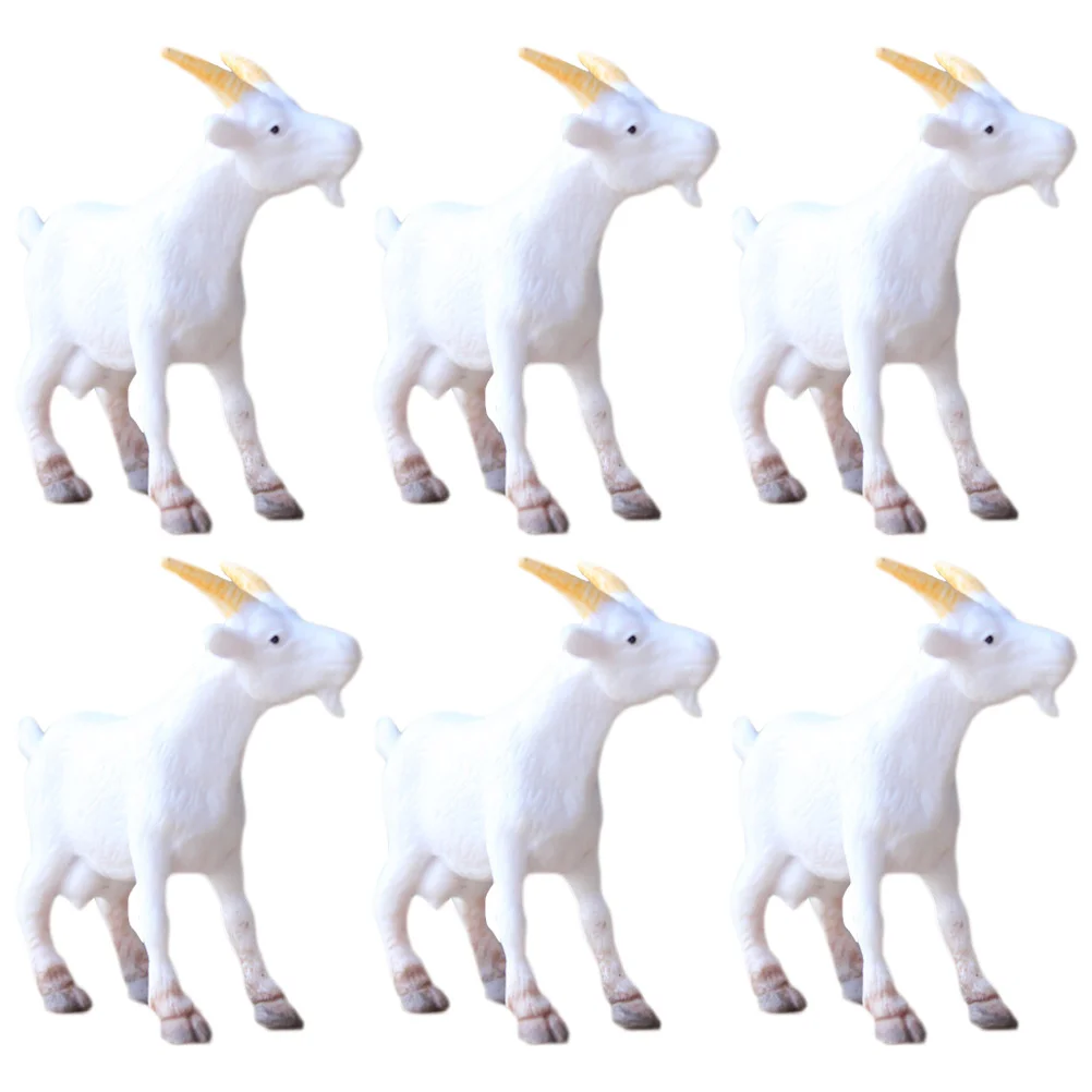 6Pcs Small Goat Crafts Tiny Decorative Goat Decors Realistic Goat Cognitive Models Mini Goat Decors goat figurine