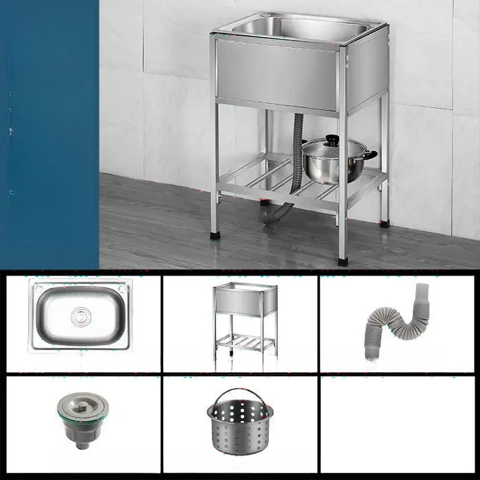 Factory Direct 2026 Kitchen Stainless Steel Sink Vegetable Basin Single Double Dishwasher Thickened Bold Pool Basin with Bracket