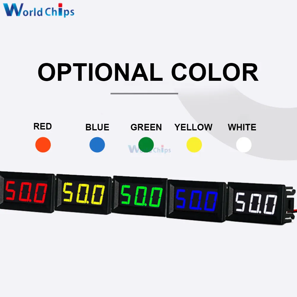 تيار مستمر 0-100 فولت 70-380 فولت 7-150 فولت 0.36 بوصة 2 سلك التيار المتناوب الفولتميتر الرقمي 0.56 بوصة 3 سلك إضاءة مقاومة للماء عرض تيار مستمر الجهد متر فاحص #2