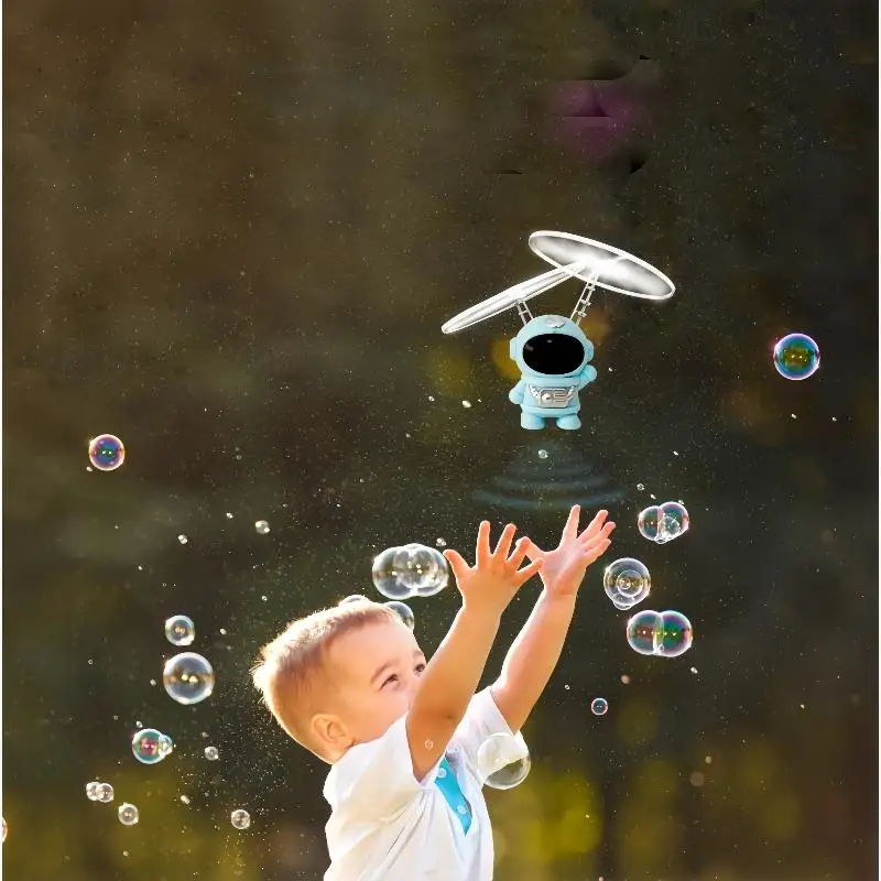 1 Juego de juguetes de helicóptero de avión estilo astronauta, Mini juguete volador de inducción infrarroja, máquina voladora de inducción, juguete de vuelo automático