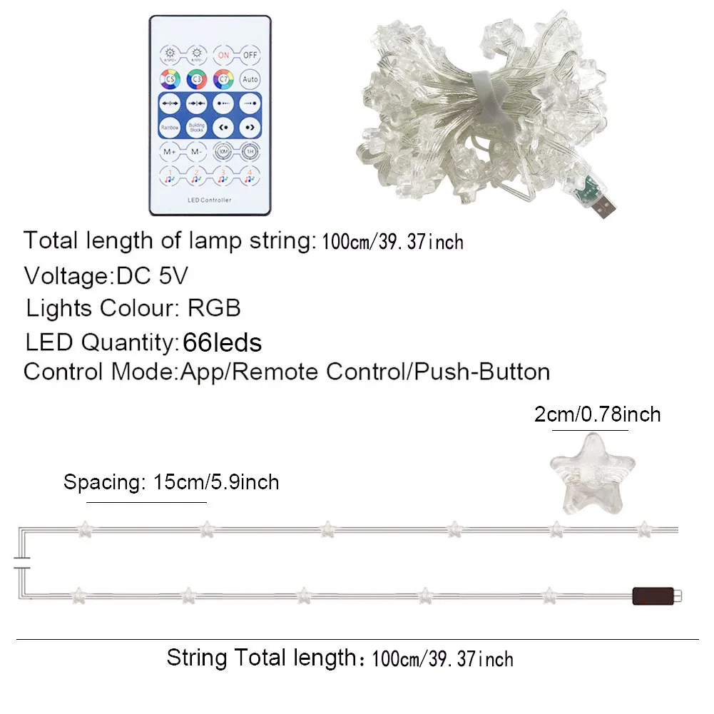 أضواء Dreamcolor USB الجنية، 10M 66LED، التحكم عن بعد/الطبيق، أضواء سلسلة ذكية متغيرة الألوان لديكور حفلات عيد الميلاد المنزلية #6