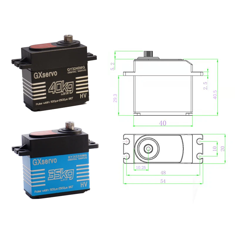 Servo GXservo de alta velocidad, alto par, 35KG, 40KG, servos digitales de engranaje de Metal para Rc 1/8 1/10, camión, Robot, Quadcopter,