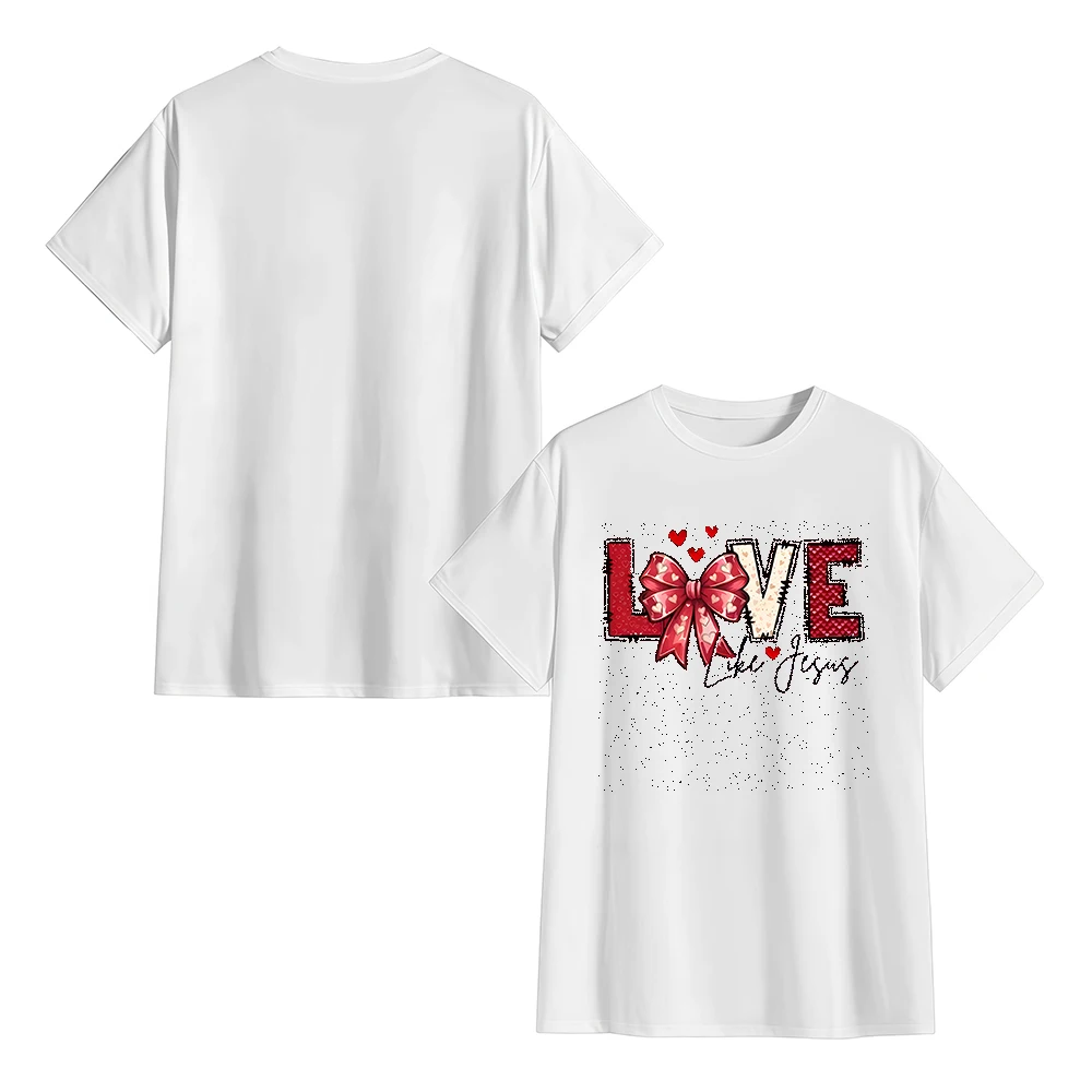 커플 티셔츠 프린트 라운드넥 남녀 여름 스트릿웨어 탑 발렌타인데이 선물 남자친구 여자친구 2026 그래픽