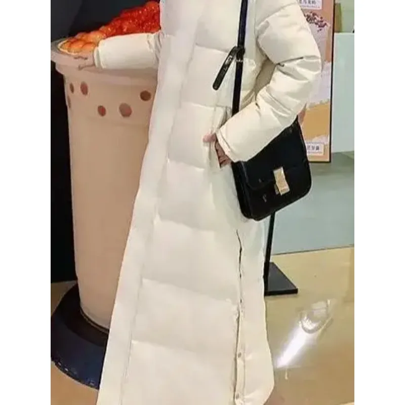

Women's down Cotton Jacket Winter Thick Long Outerwear New Loose Super Long Over-Knee Cotton Coat Stylish And Warm