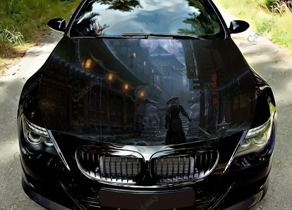 

Samurai Japan Car Hood Wrap Color Vinyl Sticker Decal Truck Graphic Bonnet Custom Auto Accessories Decoration Wrap Cover Gift