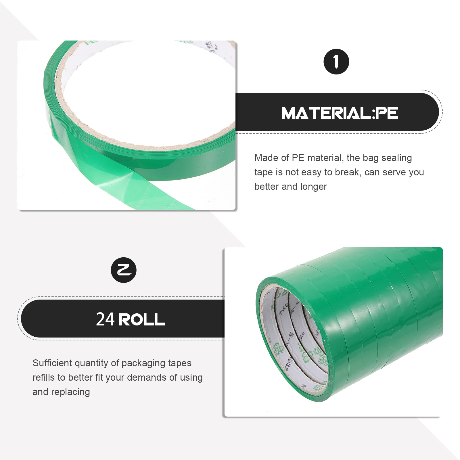 

24pcs Vegetable Bundling Tape Clear Pe Bag Sealing Tapes For Packaging Fruit Meat Supermarket Use Packaging Bag Tapes For