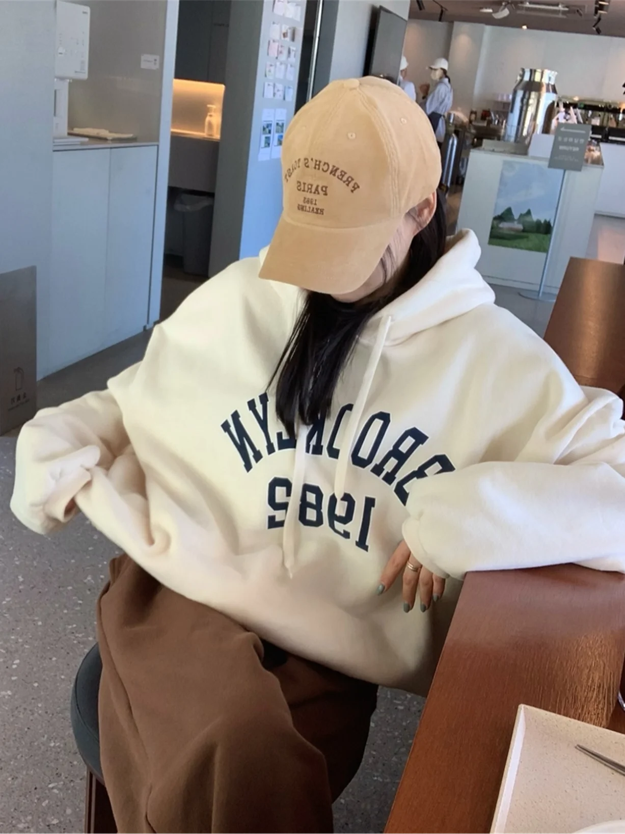 Z عارضة المتضخم هوديي Fce اصطف مطبوعة بسيطة Sle المرأة البلوز النسخة الكورية طويلة Sve جولة Ne البلوز #4