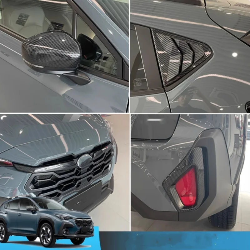 

LHD For Subaru Crosstrek 2023-2025 Car Chrome Decoration Cap Fuel Tank Rear Window Triangle Shutter Panel Grill Cover