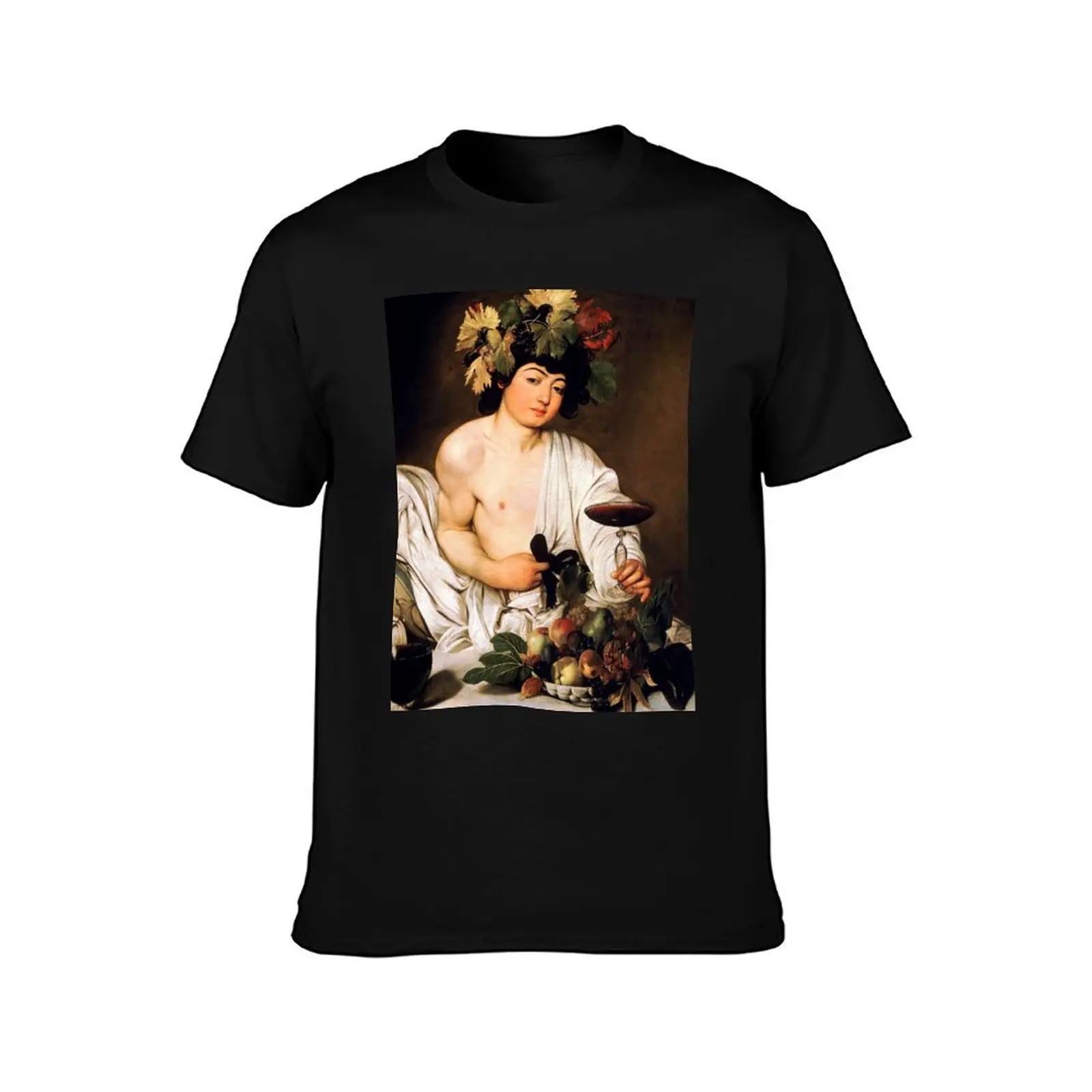 Enhanced High Res Caravaggio Bacchus 1596 T-Shirt hippie clothes quick-drying mens funny t shirts