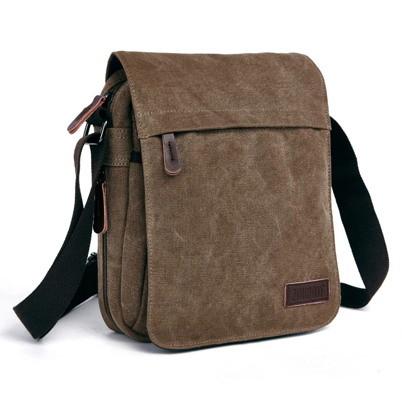 Casual Men Shoulder Bags Vintage Canvas Fashion Zipper Ipad Bag Cellphone Bag Male Messenger Bags Handbag New 2022 Gift for Man