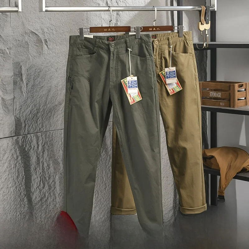 Men's Casual Cotton Stretchy Breathable Long Pants Fashionable Urban Style Spring Autumn Wearable Comfortable Commute Suitable