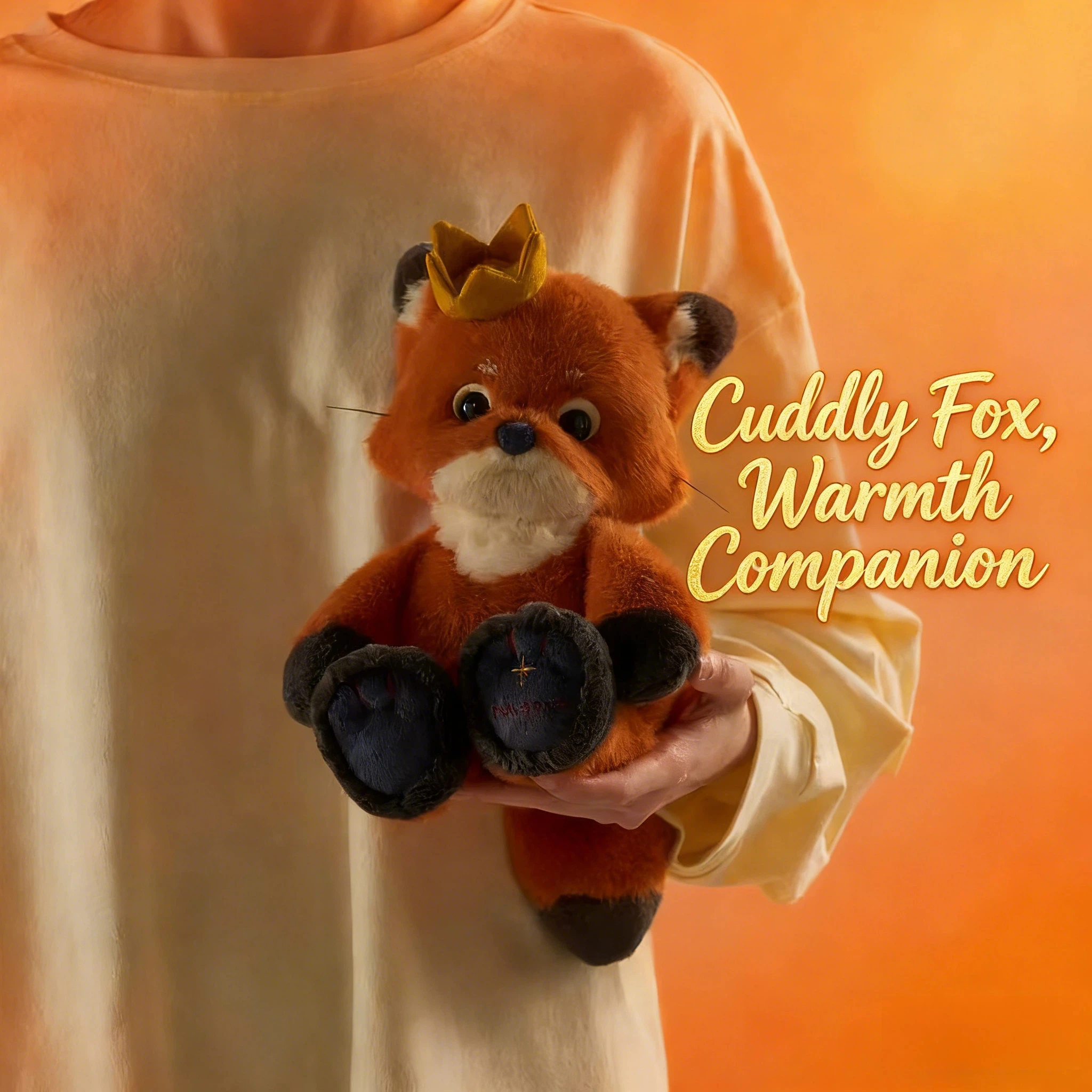 

Starpost Cute Sunset Fox Plush Toy Soft Soothing Cuddly Stuffed Animal Pal With Golden Crown Comforting Birthday Gift For Kids