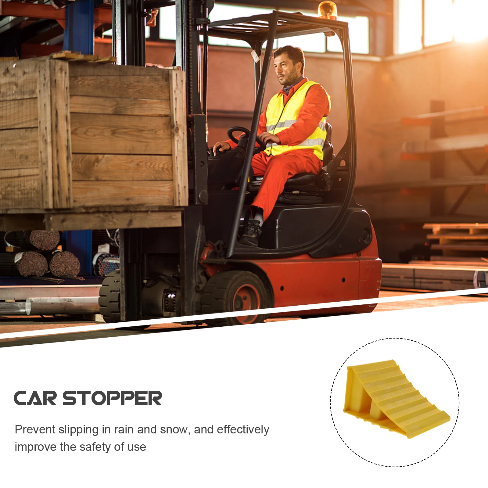 

Plastic Wheel Chock PE Material Tire Stops Sturdy Double Parking Truck Accessories Blocks High Strength Durable Pressure