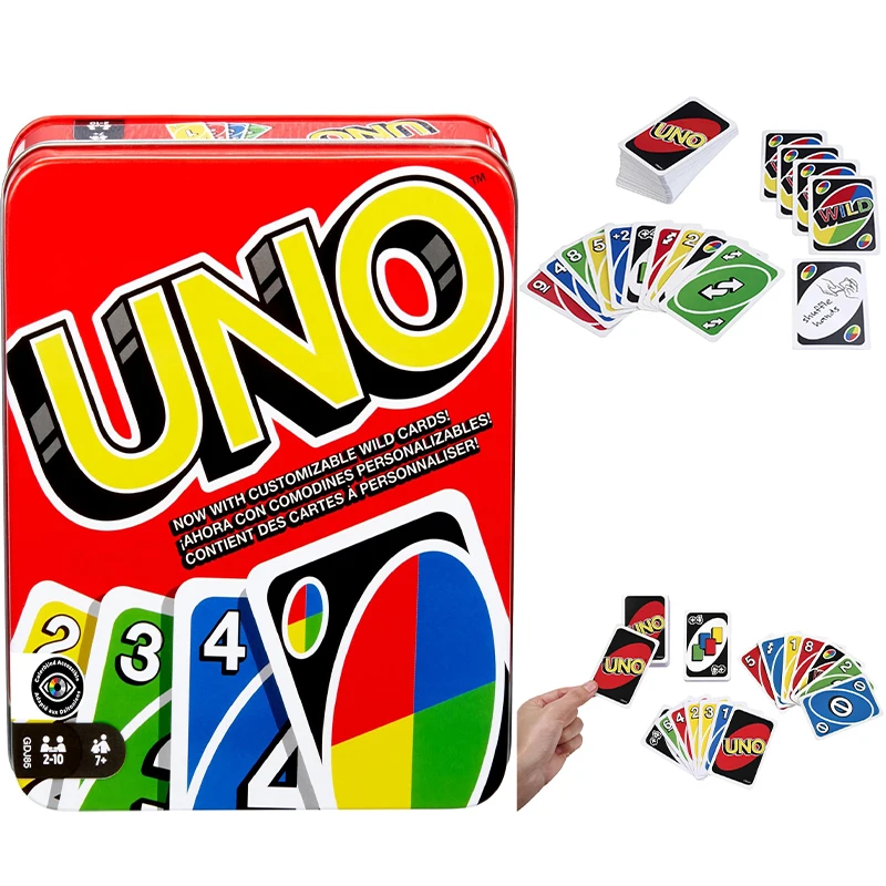 

Mattel Games UNO Classic Colors and Numbers Card Game Adult and Family Night Trip Camping and Teen Party Card Game Tin Box