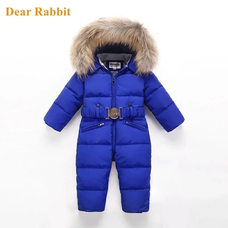 

-30 Russian Winter Snowsuit 2023 Boy Baby down Jacket 80% Duck Down Outdoor Infant Clothes Girl Climbing For Kids Jumpsuit 2~6 y