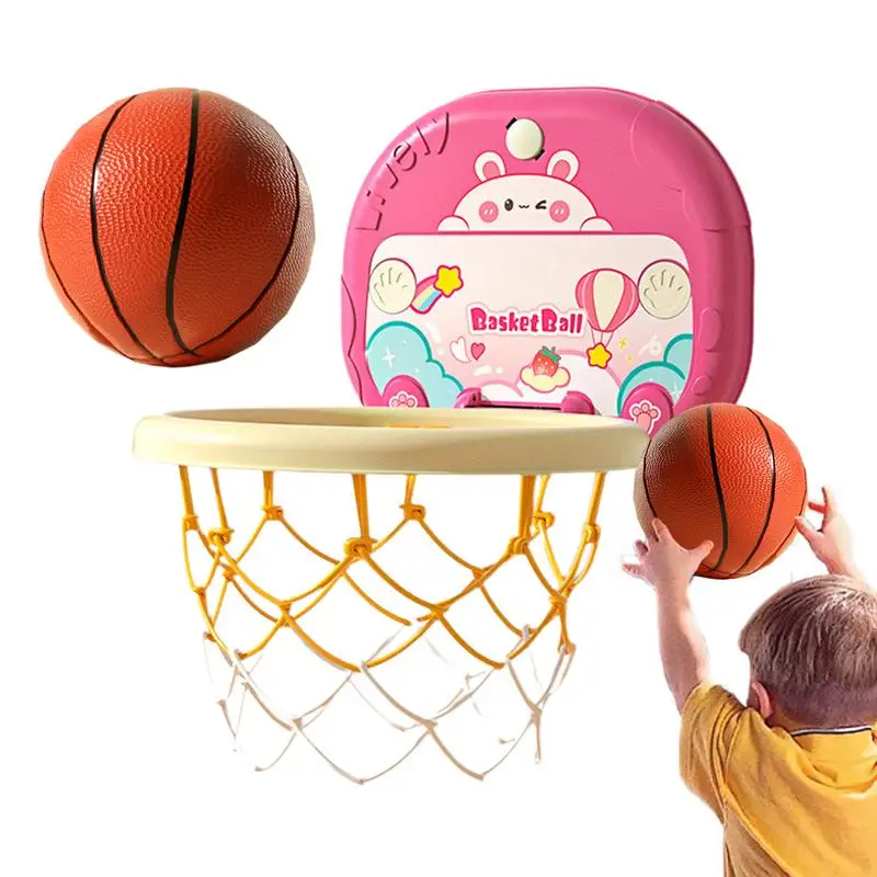 Indoor Basketball Hoop For Toddler Height Adjustable Folding Basketball Goal Toys Silent No Drilling Toy Basketball Products For