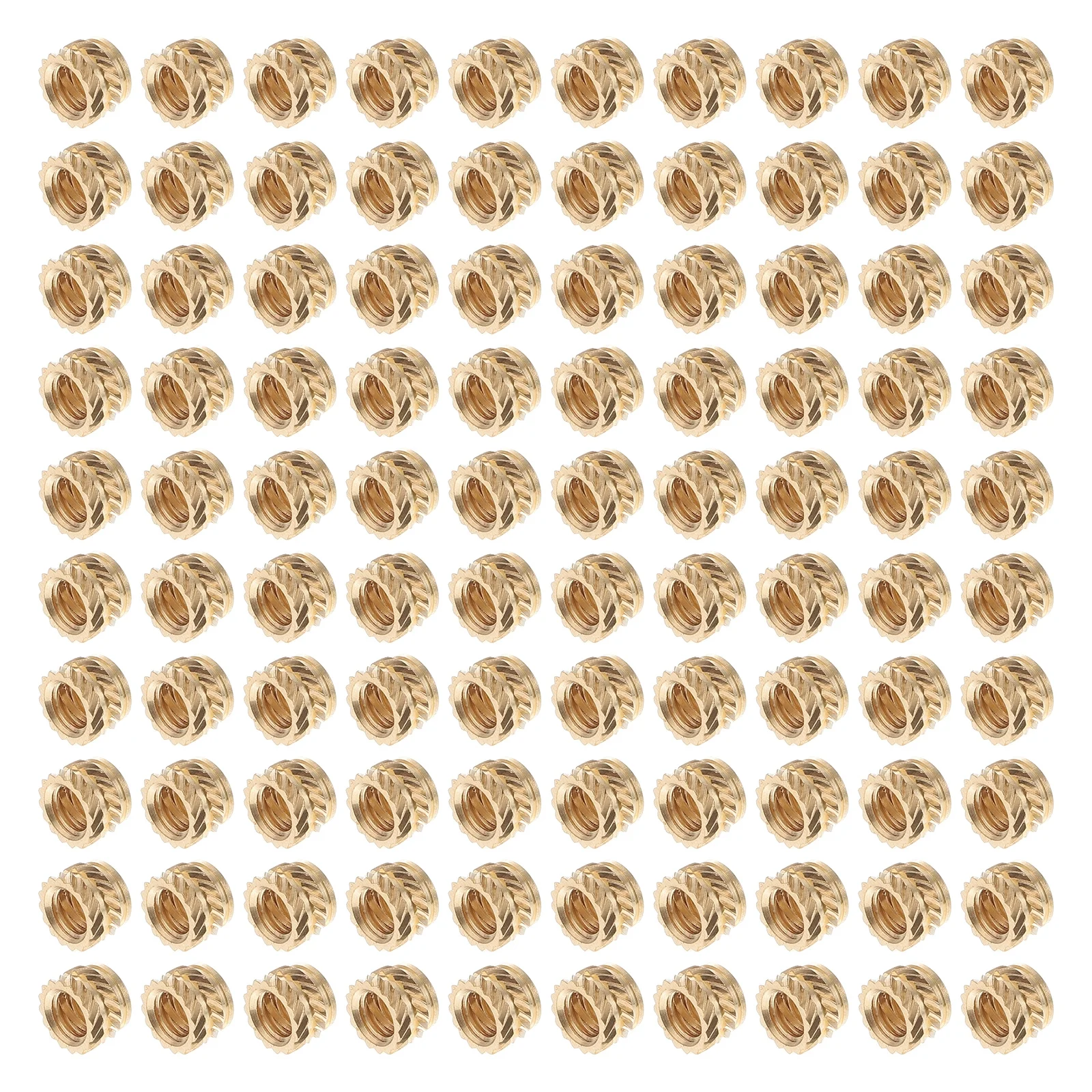 

100Pcs Durable Copper Alloy Threaded Insert Nuts Heat Resistant Hot Melt Hot Pressed Nuts for Practical Applications