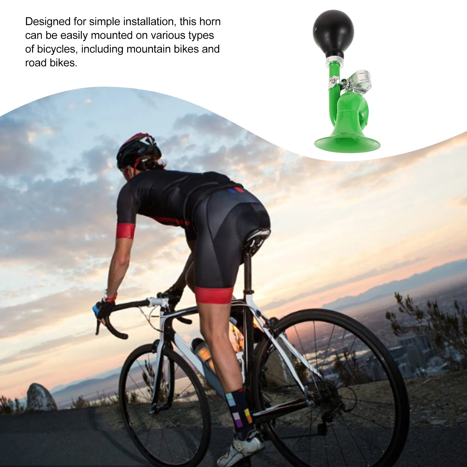 

Curved Colorful Bicycle Snail Horn Loud Easy Install for Handlebars Super Loud Bike Horn Mountain Bike Cycling