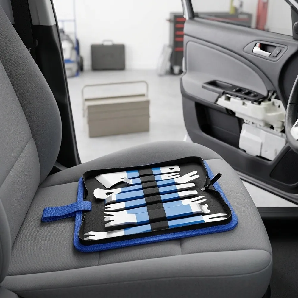 Stainless Steel Car Clip Tool Set with Integrated Leverage Mechanism for Effortless Removal of Retaining Clips and Fasteners