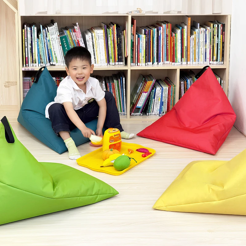 Portable Lazy Kids Bean Bag Sofa Chair Floor Seat Indoor Tatami Leisure Balcony Sofa Sponge With Carry Handle Portable Home