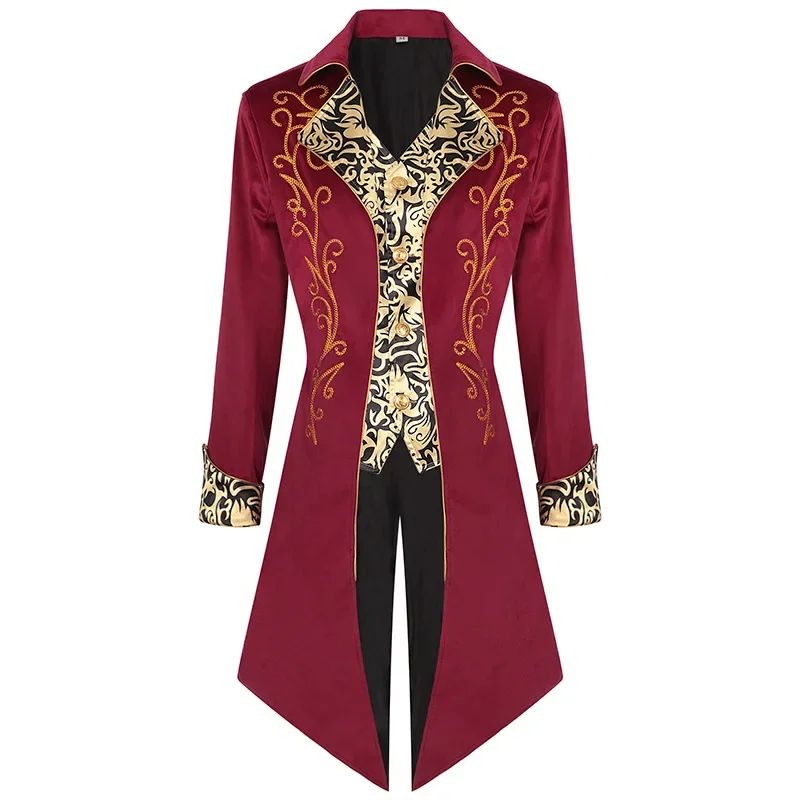 2024 Gothic Men's Steampunk Victorian Era Dress Uniform Retro Tuxedo Cosplay Festival Celebration Comic-Con Jacket