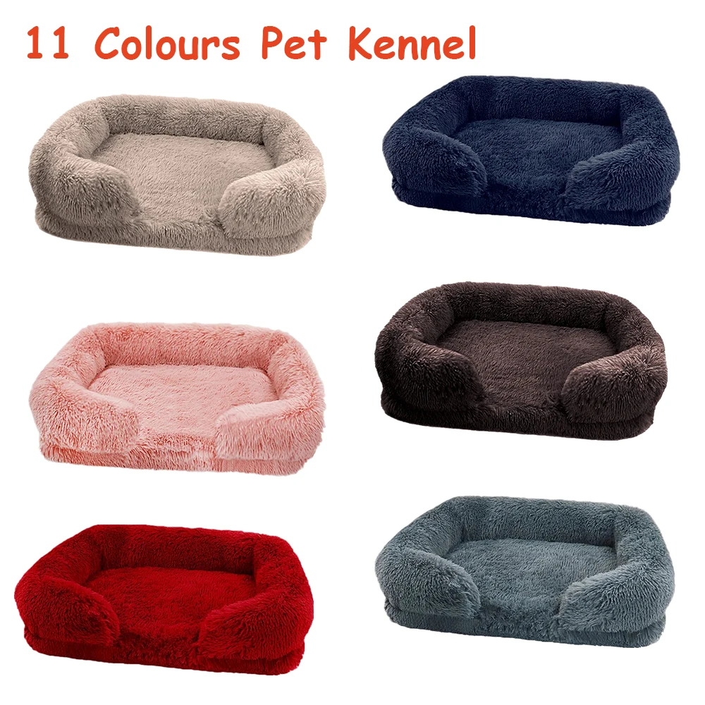 1szt Plush Pet Dog Sofa Bed Cat Cushion Super miękkie zimowe ciepłe maty do spania dla psa kot Plysdyrs | sofá para perros 미 소파