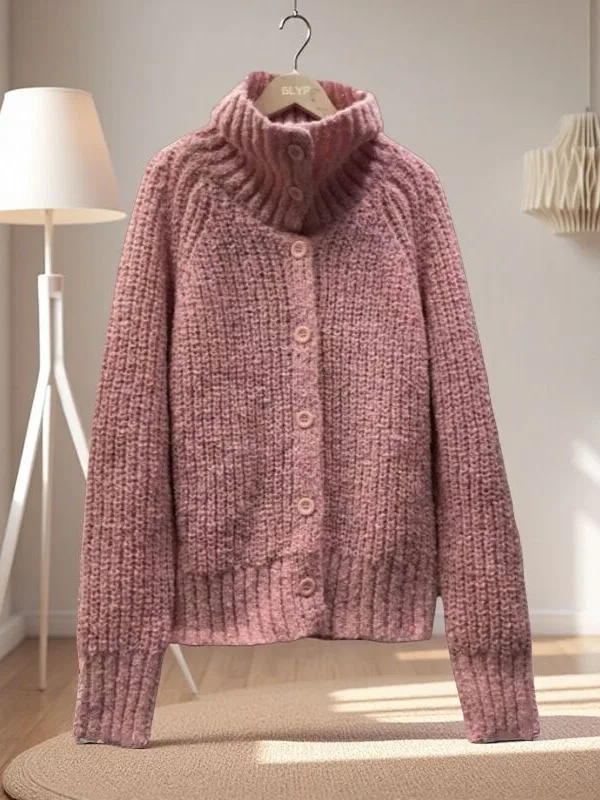 

Корейский утепленный свободный женский розовый вязаный кардиган на пуговицах для весеннего сезона, милый топ для повседневной носки, модный