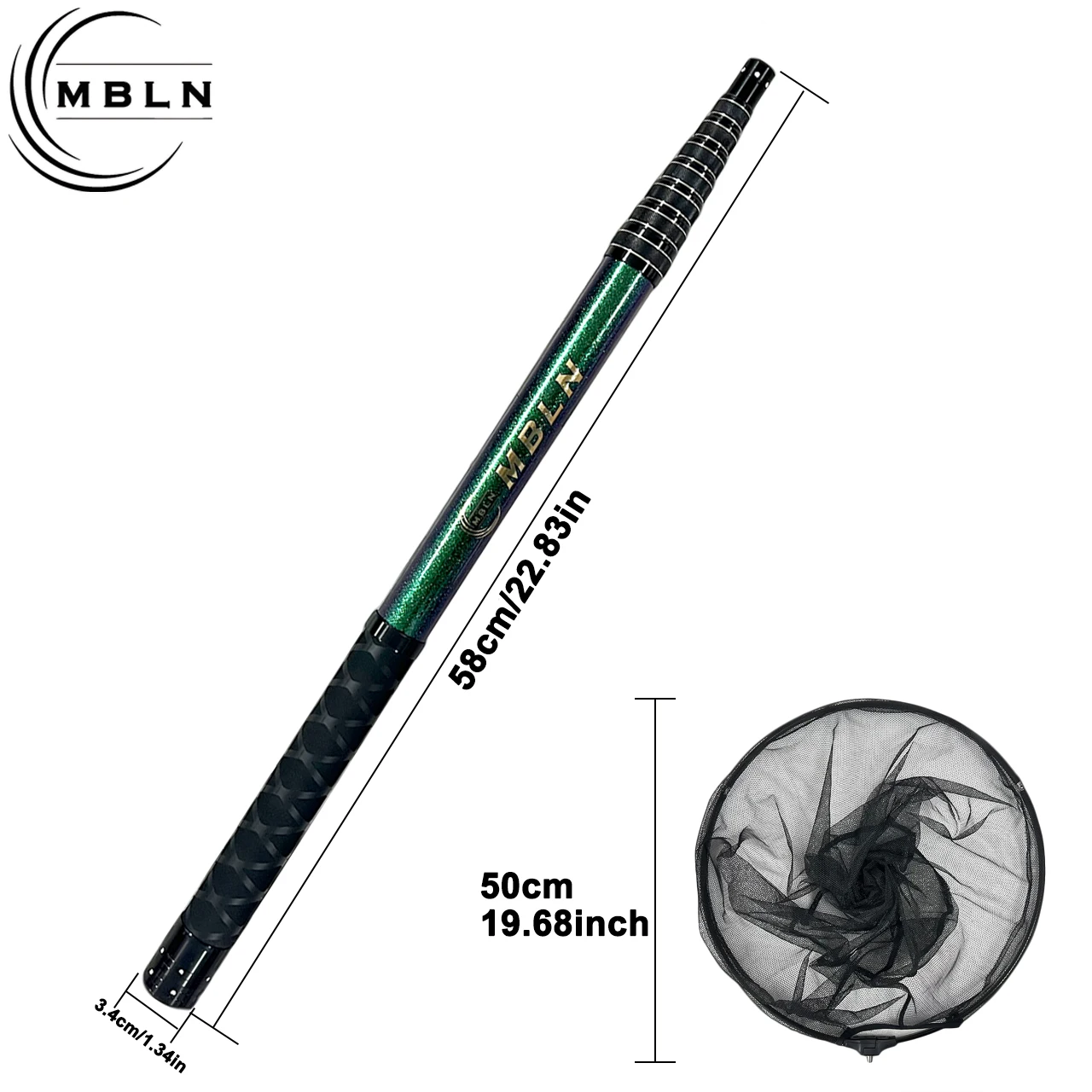 Salabre Telescópico MBLN de Carbono – Cabezal Al-Mg 50 cm - imagen 5