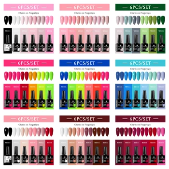 MSRUIOO 6psc ensemble de vernis à ongles Gel Fluorescent couleur néon Semi Permanent UV LED Gel Kit Nail Art peinture vernis pour manucure