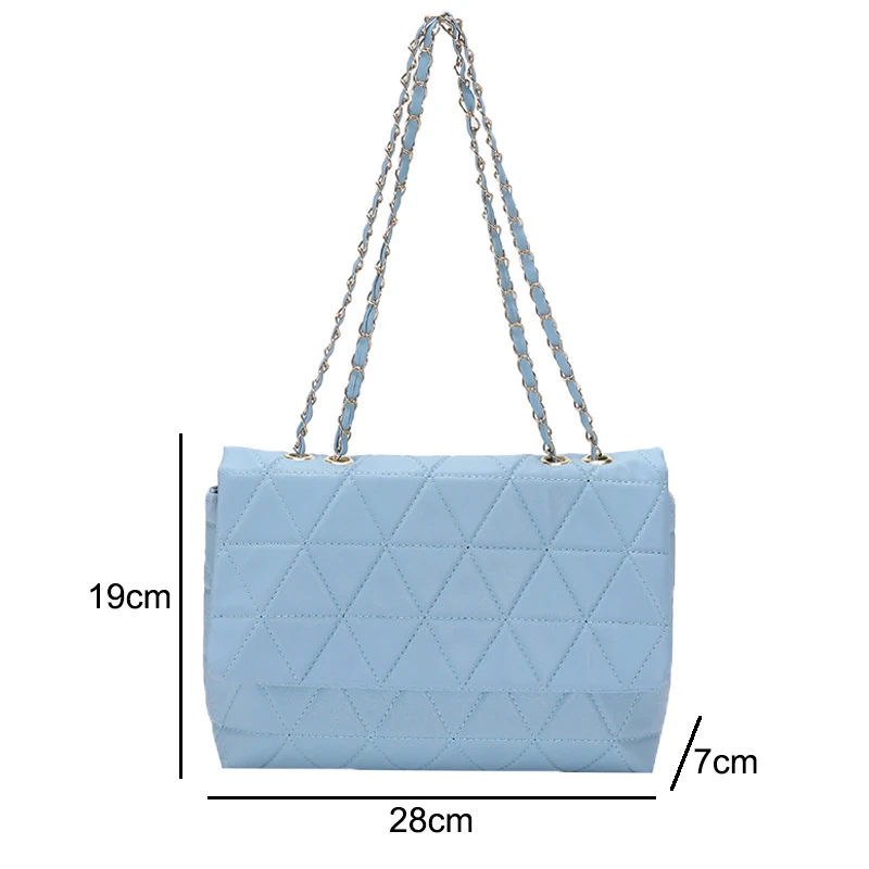 Bolso de hombro de piel sintética a cuadros para mujer, bolsos cruzados con correa de cadena para mujer, bolsos de diseñador a la moda, bolsos de mensajero para mujer