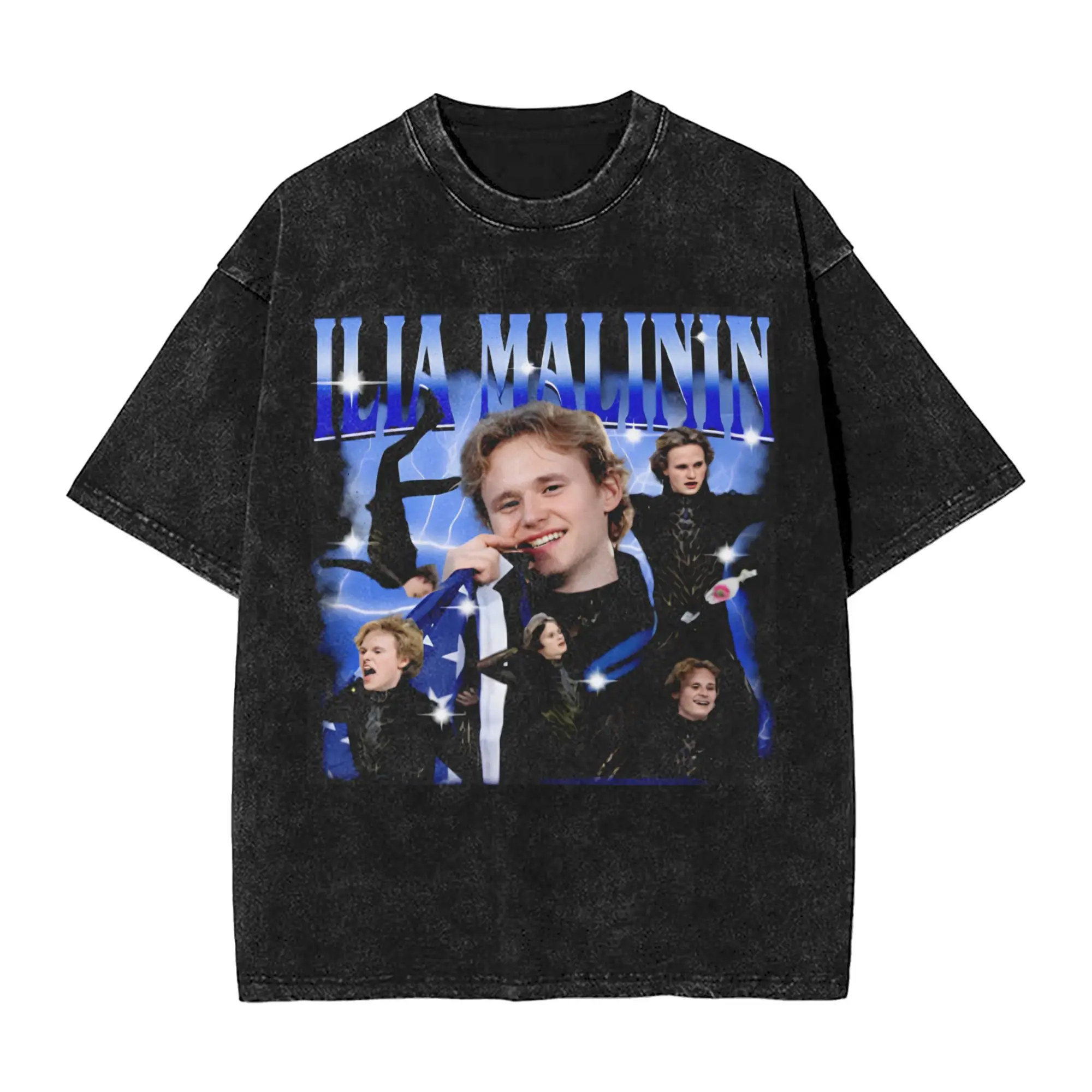 Harajuku Washed T Shirt Ilia Malinin Poster Cotton T-Shirts  Leisure Tshirt for Male Beach Y2K Funny Casual Tops