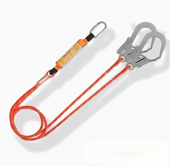 XINDA High Strength Polyester Fall Arrest Safety Lanyard with Snap Hook Carabiner for Working at Height Construction