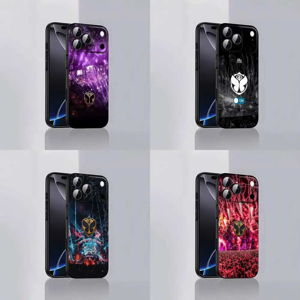 

Music Festival T-Tomorrowlands Phone Case For iPhone 17,16,15,14,13,12,Pro,Max,Plus,E,SE4,Air,Mini Black Soft Cover