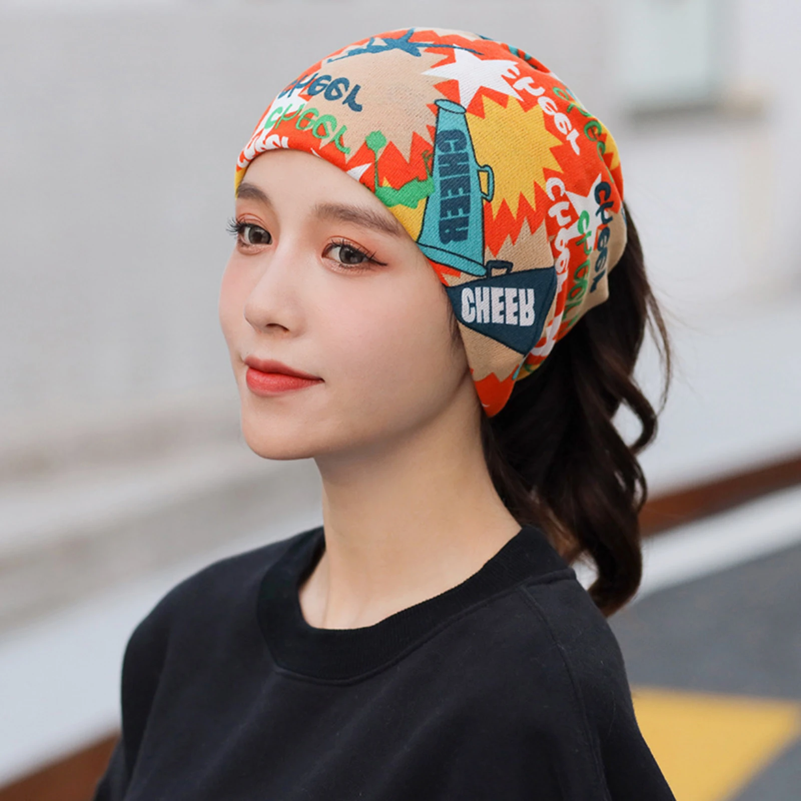 Head Cap Bib Fashion Double Multi-Functional Twist Cap Printed Neck Cap Face Scarf Cover Cap Mask Headscarf Cap Outdoor Home