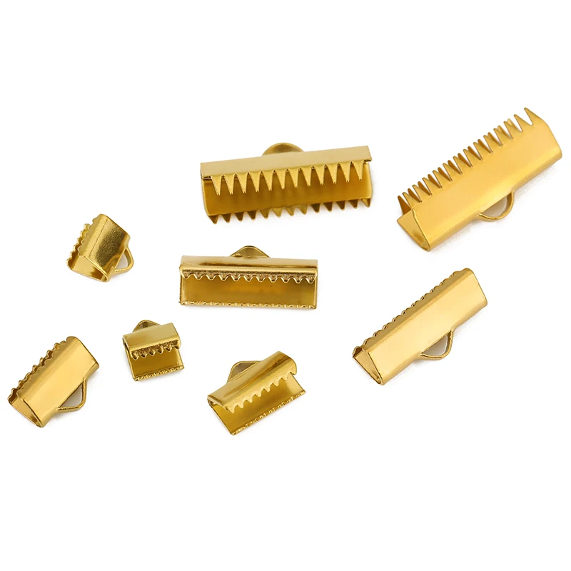 Fermoirs d'extrémité en acier inoxydable PVD, 20 à 50 pièces, ne se décolore jamais, capuchons de fixation, connecteurs, fermoirs pour cordon plat en cuir, fabrication de bijoux à faire soi-même