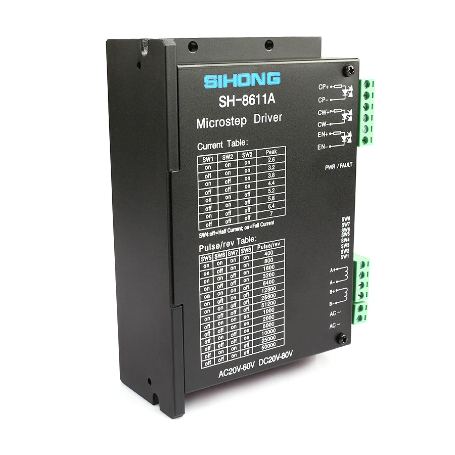 Siheng SH-8611A 80V DC Motor 6A محرك متدرج محرك لسلسلة 57، 60، 86 محركات متدرج هجينة بحلقة مغلقة