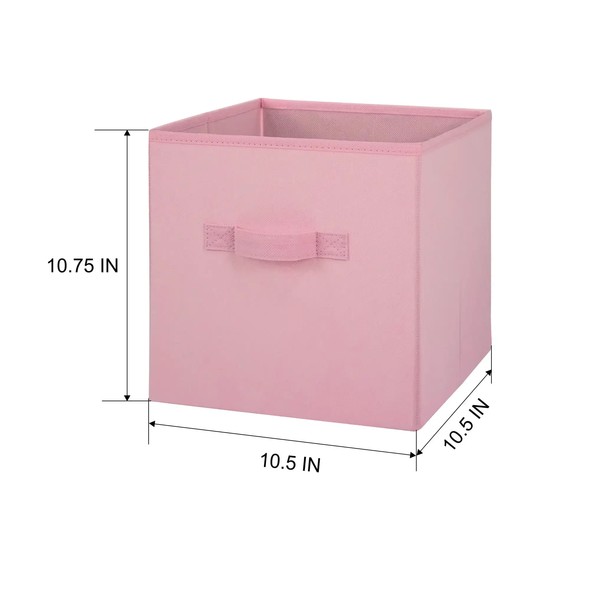 6 عبوات من صناديق تخزين القماش القابلة للطي باللون الوردي، منظمات مكعبات قابلة للطي مقاس 10.5 × 10.5 بوصة للأرفف والخزانة والحضانة