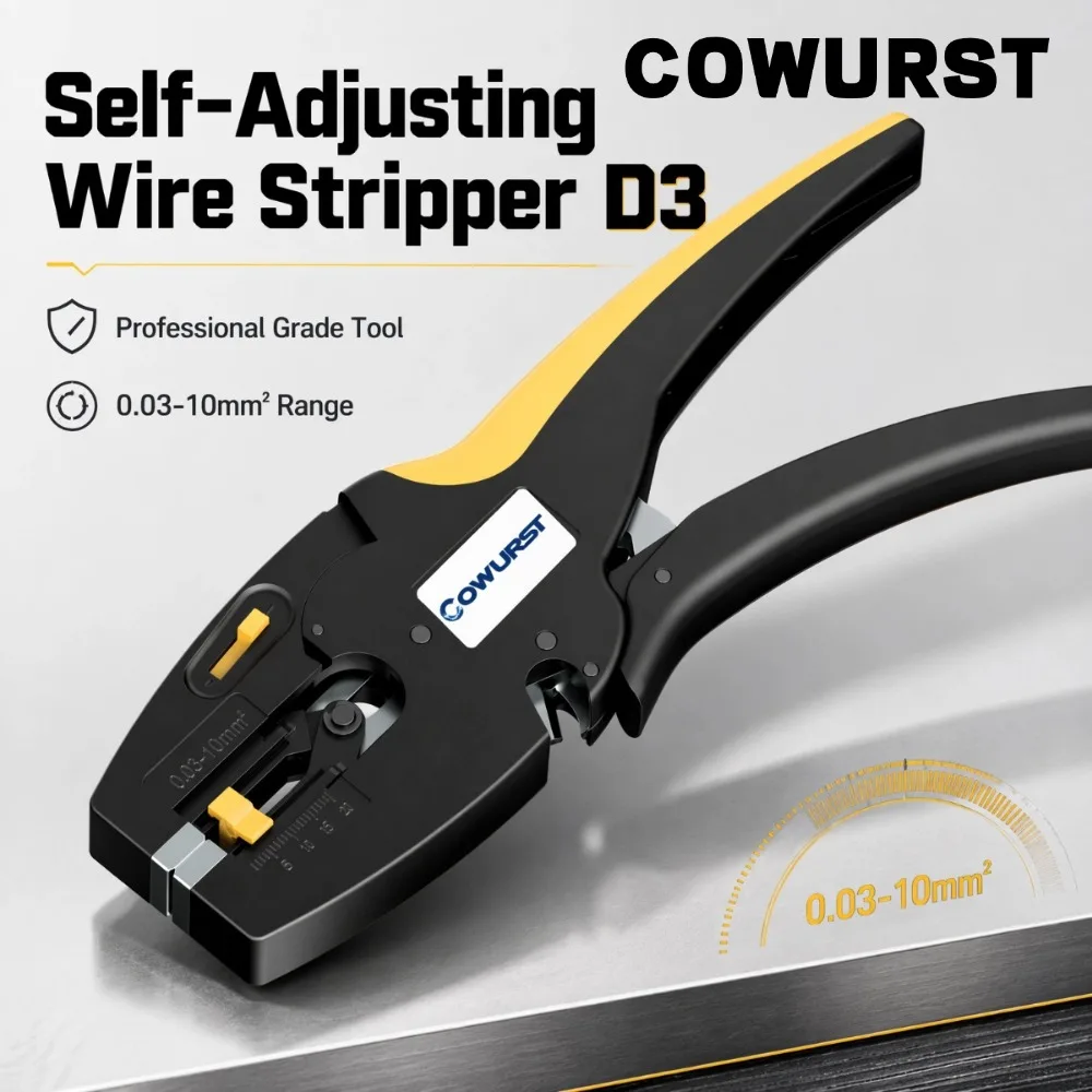 D3 Self-adjusting Wire Stripper Lightweight Multifunctional Insulated Wire Stripping Cutter Electrician Wiring Hand Tool