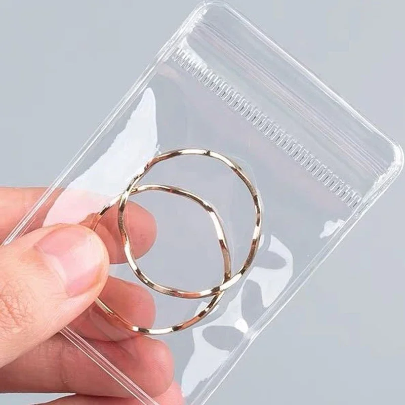 10/100pcs Transparent Thicken PVC Jewelry Package Bags Anti-Oxidation Organizer Display Packaging Storage Self Sealing Pouches