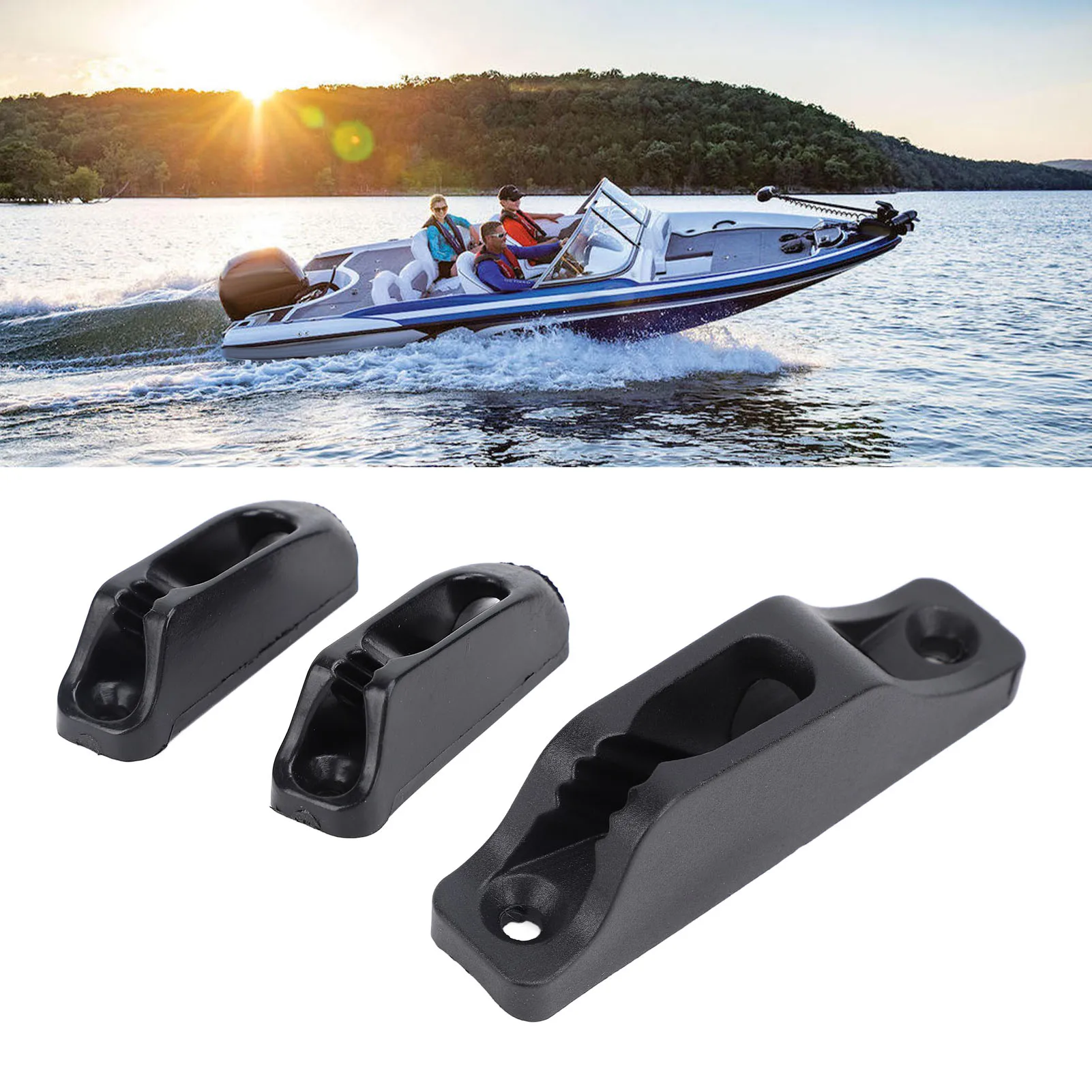 

Boat Rope Clam Cleat Nylon Non Slip Stable Fastening Clam Cleat for Yachts Ships Black Boat Rope Cleat Clam Cleat Kayak Cleat