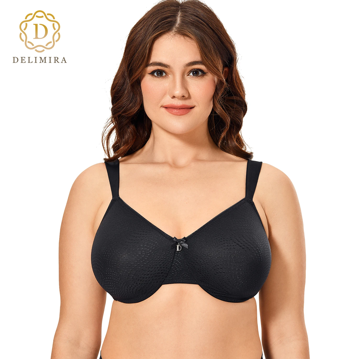 Delimira Women's Sheer Minimizer Bra Plus Size Support Underwired Everyday Bra