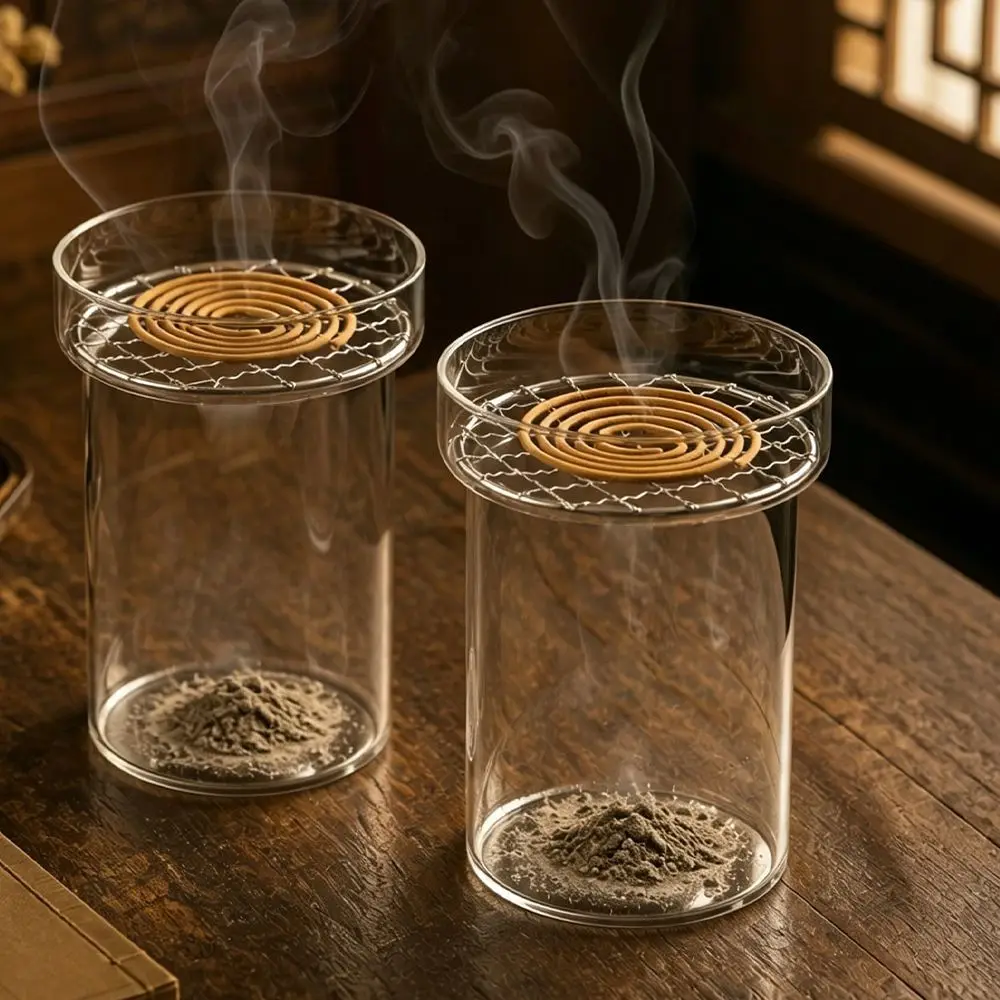 Vintage High Temp Glass Aromatherapy Burner Household Incense Seal Stove for Sandalwood Agarwood Mosquito Coil Indoor Zen Decor