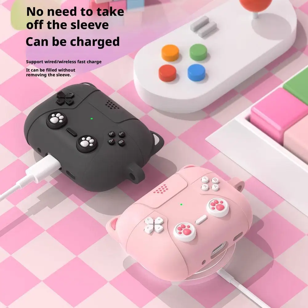 Cute Cat Paw Case for AirPods Pro 3 with Lanyard Soft Silicone Cover Shockproof Design Wireless Charging Compatible