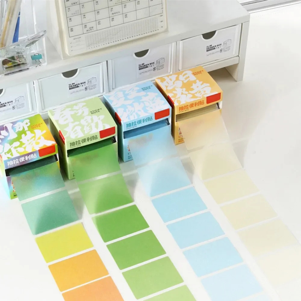 

126 Sheets Color Matte Sticky Notes Pads Stationery Paper Stickers Posted It Memo Notepad Notebook Pull-out Message Sticker