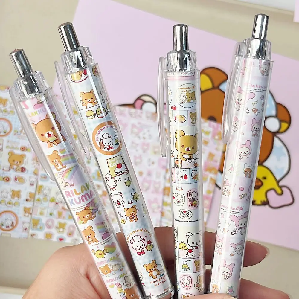 Rilakkuma Rabbit Press Gelstift, hoher Farbwert, niedlicher Ins-Style, 0,5 mm, universeller Pinselschreiber für Studenten, geschmeidiges Schreiben, langlebiger schwarzer Stift – Detail 3